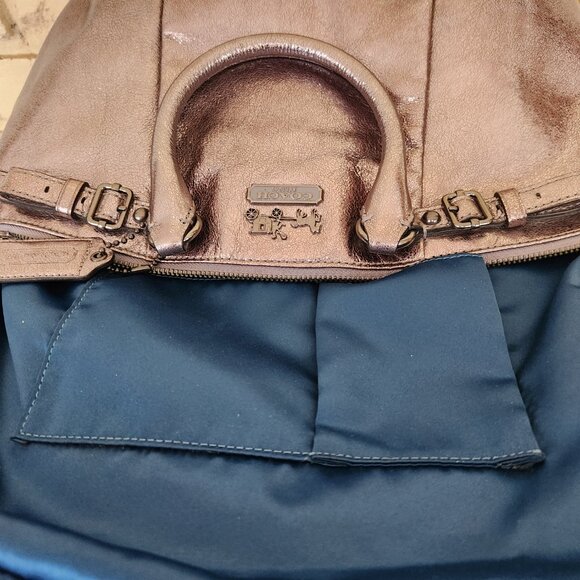 Like New Coach Madison Sophia In Metallic Pewter Shoulder Bag Handbag Purse - Picture 13 of 14